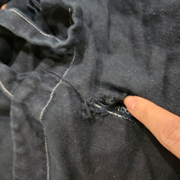 Only Child Palo Blue Linen Wrap Dress - Picture 5 of 6